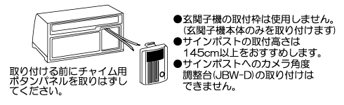 玄関子機のサインポストへの取り付け方法