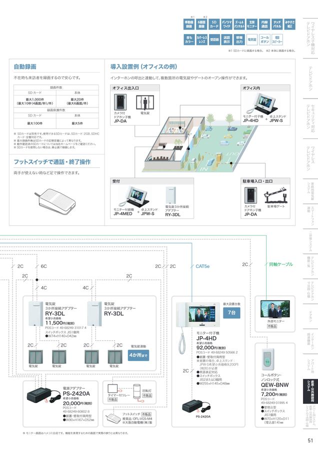 楠木ドアホンセット 電材カタログ_BZ65001F
