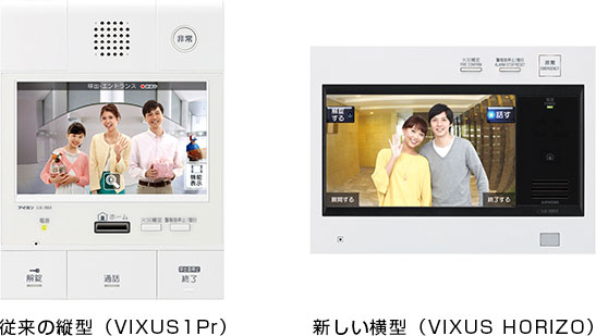 従来の縦型（VIXUS1Pr）と、新しい横型（VIXUS HORIZO）の比較。