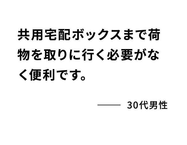 共用宅配ボックスまで荷物を取りに行く必要がなく便利です。