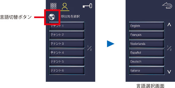 言語選択画面