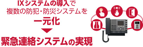 IXシステムの導入で複数の防犯・防災システムを一元化し、緊急連絡システムを実現