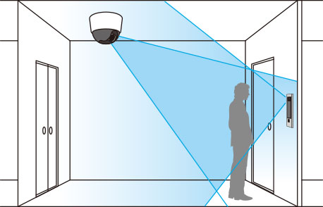 エントランスカメラと集合玄関機撮影イメージ