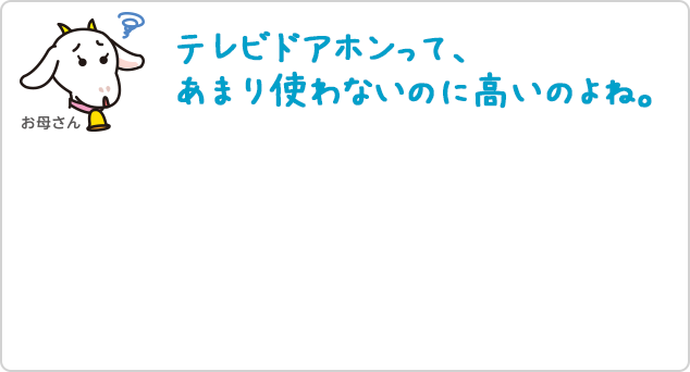 テレビドアホンって、あまり使わないのに高いのよね。