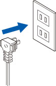 電源プラグをコンセントに差し込みます。