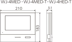 寸法図（WJ-4MED,WJ-4MED-T,WJ-4HED-T）