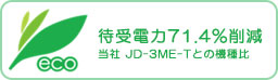 待受電力71.4%削減（当社 JD-3ME-Tとの機種比）