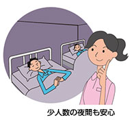 少人数の夜間も安心