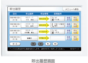 呼出履歴画面