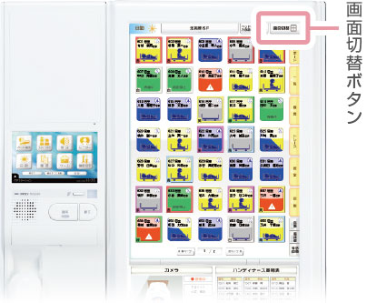 親機/PCナースコール親機表示イメージ、画面切替ボタン