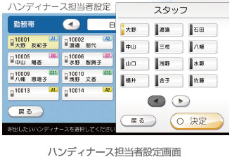 ハンディナース担当者設定画面